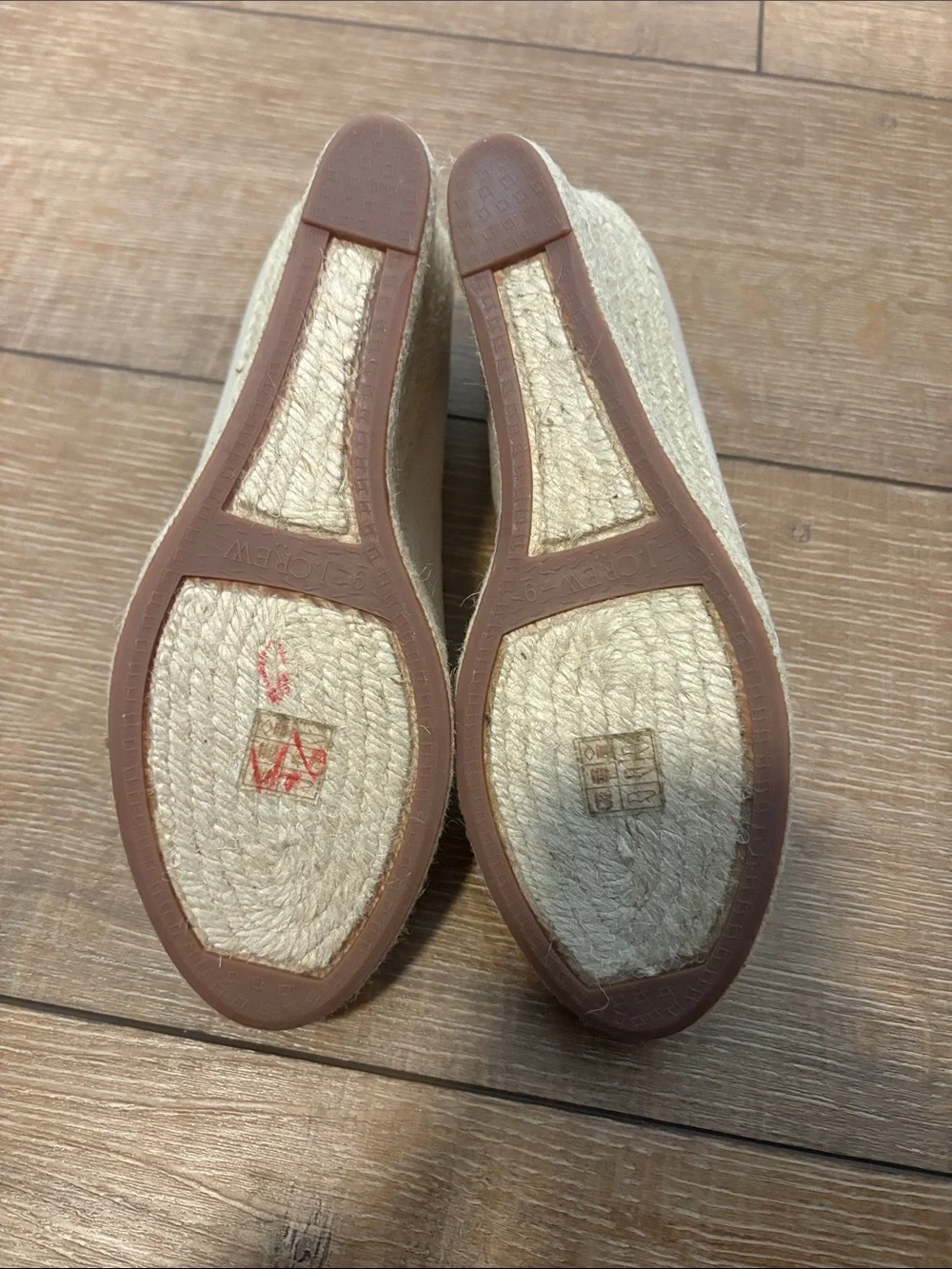 J. Crew Light Beige Canvas Espadrille Wedges